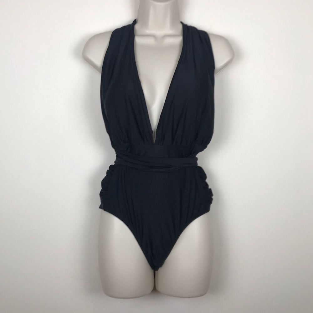 Nicole Miller 6 way convertible black swim suit